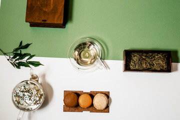 Fototapeta na wymiar tea decoration detox table