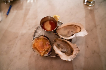 plate of oysters