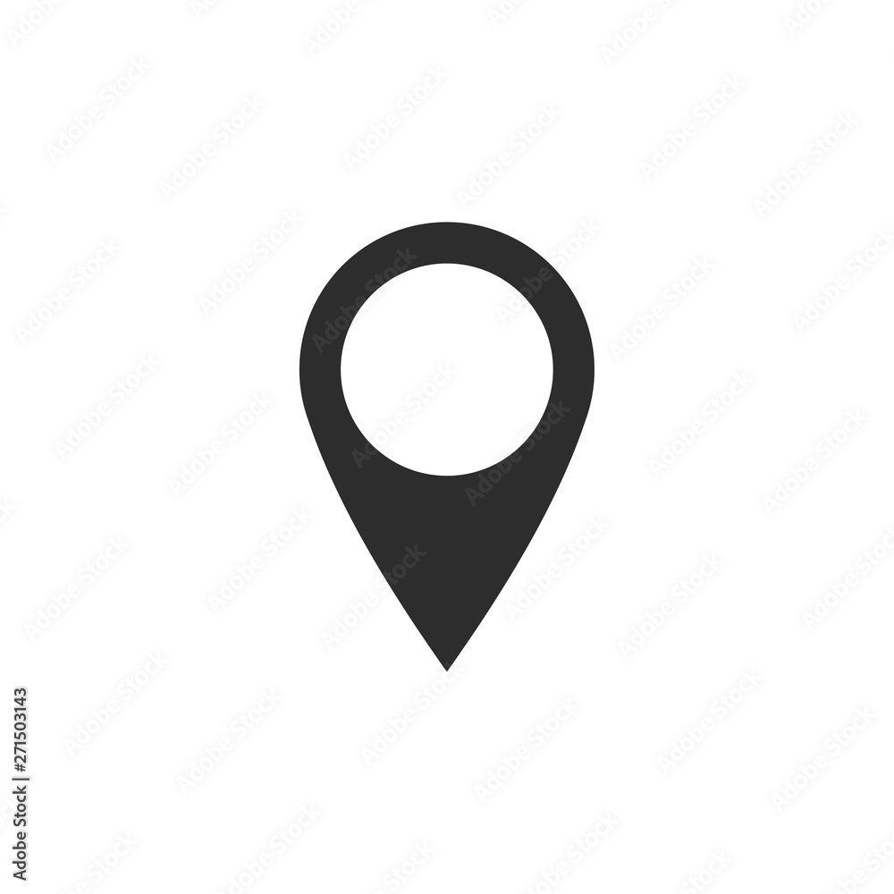 Fototapete pin flat point logo vector illustration. gps pointer mark. location map icon on white background