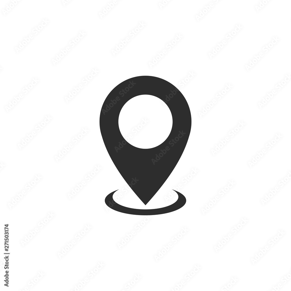 Fototapete pin flat point logo vector illustration. gps pointer mark. location map icon on white background