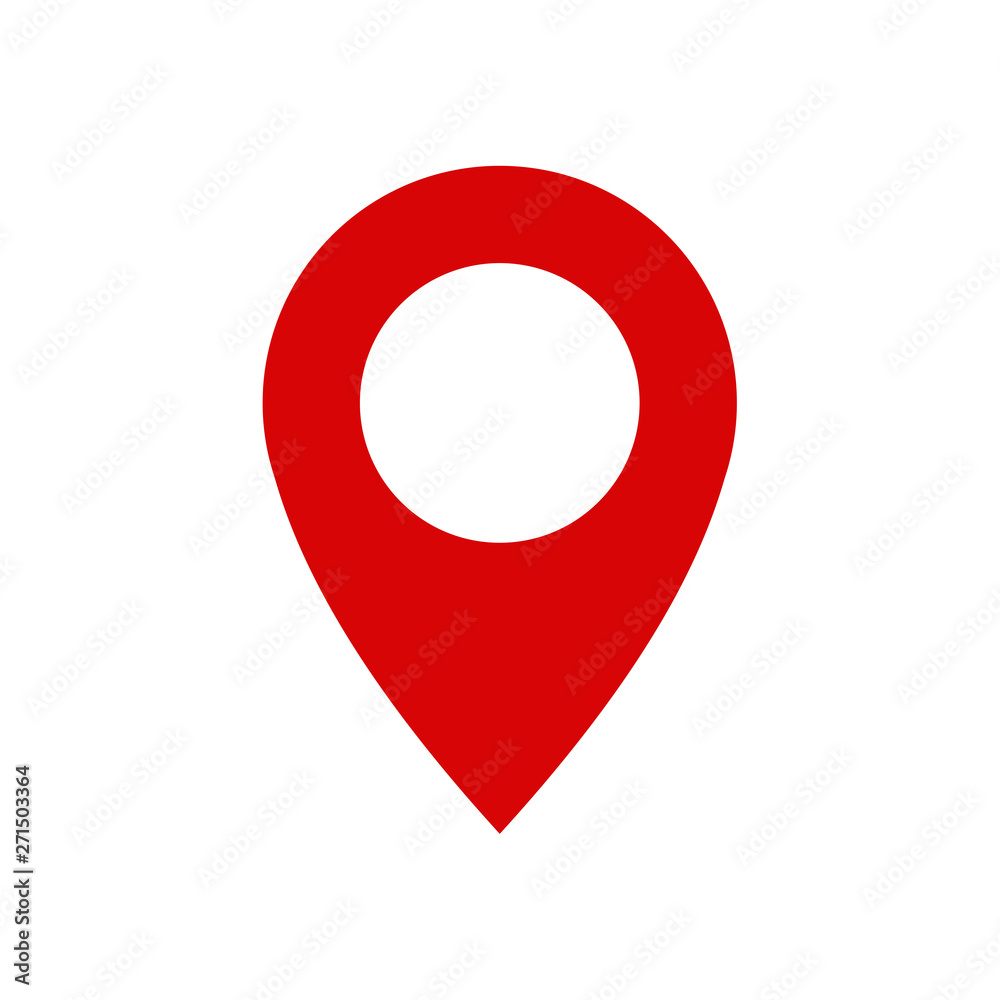 Poster Pin flat point logo vector illustration. Gps pointer mark. Location map icon on white background