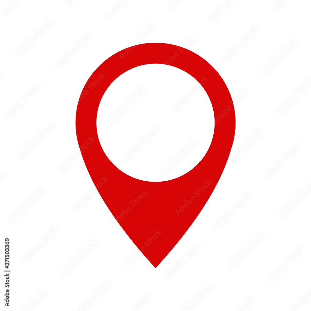 Fototapete pin flat point logo vector illustration. gps pointer mark. location map icon on white background