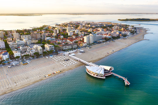 Lignano Sabbiadoro beach in Italy