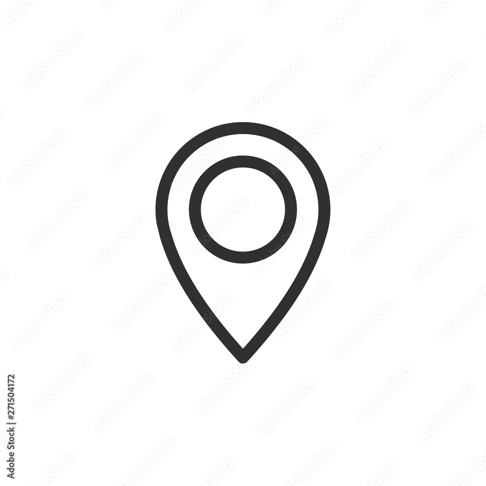 Poster Thin line google map. Pin point logo vector illustration. Gps pointer mark. Location icon on white background