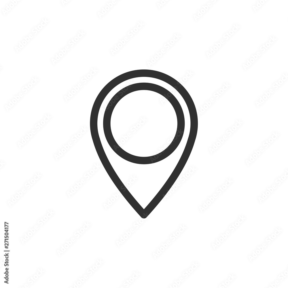 Poster Thin line google map. Pin point logo vector illustration. Gps pointer mark. Location icon on white background