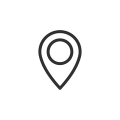 Thin line google map. Pin point logo vector illustration. Gps pointer mark. Location icon on white background