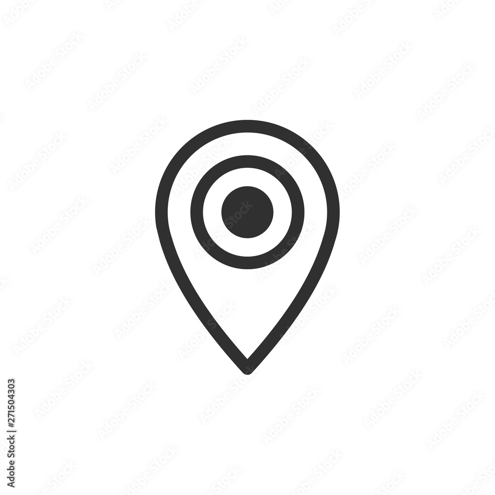 Leinwandbilder Thin line google map. Pin point logo vector illustration. Gps pointer mark. Location icon on white background