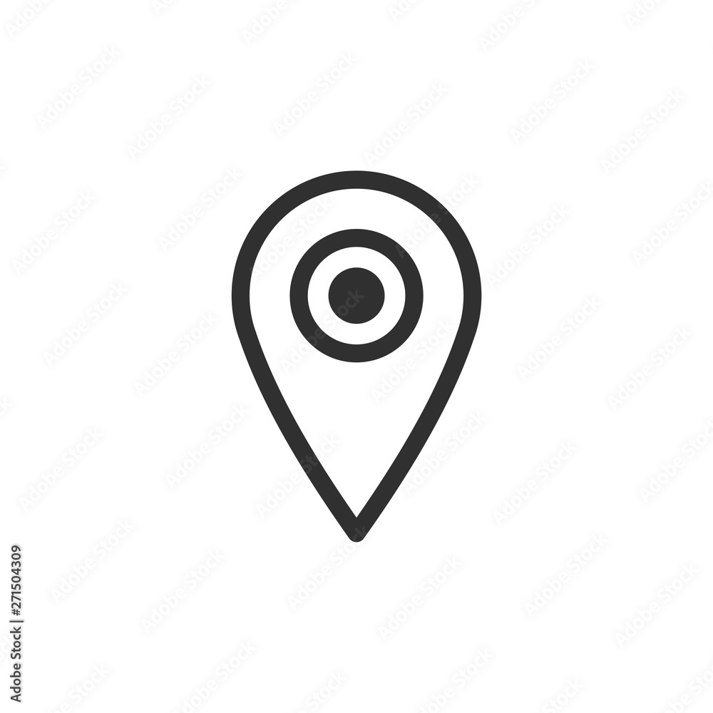 Poster Thin line google map. Pin point logo vector illustration. Gps pointer mark. Location icon on white background