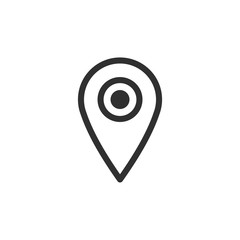 Thin line google map. Pin point logo vector illustration. Gps pointer mark. Location icon on white background