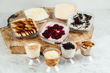 panna cotta - desserts of different flavors and presentation