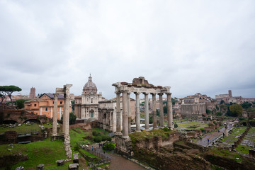 Obraz na płótnie Canvas Imperial forums view, Rome, Italy. Roma landscape