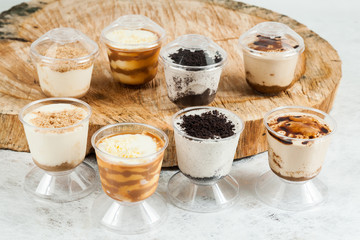 panna cotta - desserts of different flavors and presentation