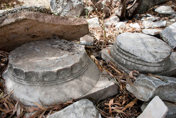 Athens, Greece / May 2019: The archaeological site of the Ancient Agora of Athens.