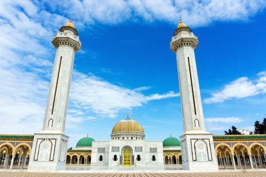 Facade of Bourguiba Mausoleum in Monastir, Tunisia