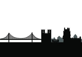 skyline of lisbon city in Portugal