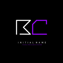 Initial B C BC minimalist modern logo identity vector