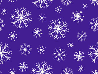 Fototapeta na wymiar Decorative gray snowflakes on a purple background.Vector snowflakes