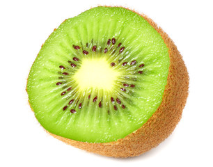 Slices kiwi fruit isolated on white background