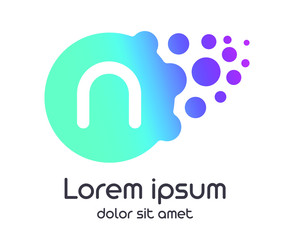 n dots logo with gradient full vector