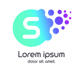 s dots logo with gradient full vector