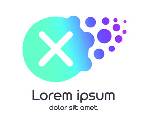 x dots logo with gradient full vector