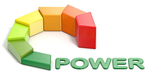 Energetic efficiency Green Power text 3D