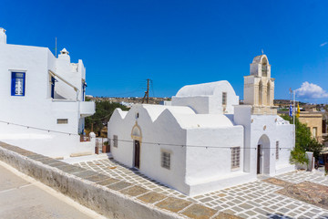 Agia Triada (holy trinity) church in Adamas village in Milos island, Greece