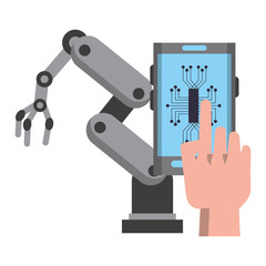 artifical intelligence icons concept cartoon