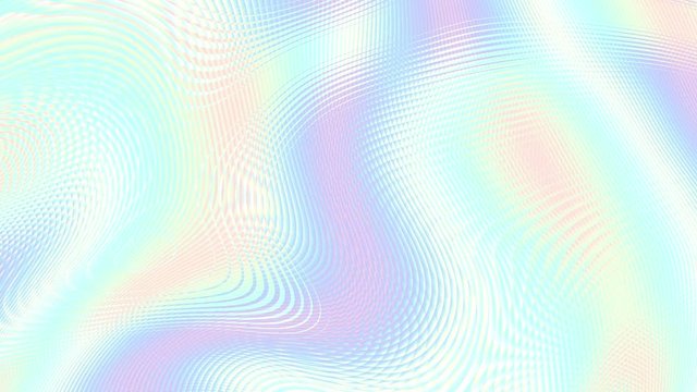Moving random smooth blurred waves. Smooth thin lines. Abstract screensaver for video. Looping footage. Holographic colors.