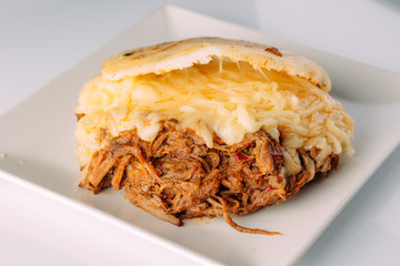 Arepas, South American food made from piled corn