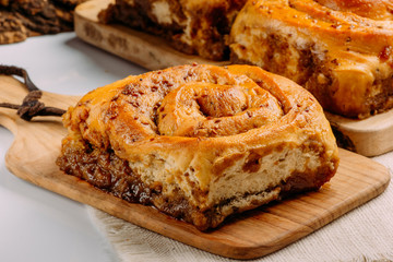 Cinnamon rolls with cheese baked and ready to eat. Golfeados typical dessert in Venezuela.