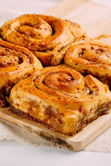 Golfeados with cheese baked and ready to eat. Golfeados typical dessert in Venezuela.