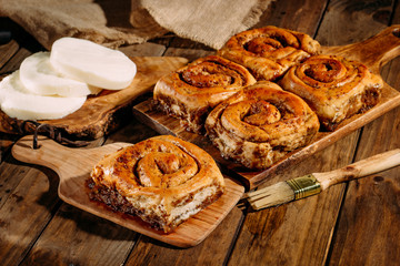 Golfeados with cheese baked and ready to eat. Golfeados typical dessert in Venezuela.