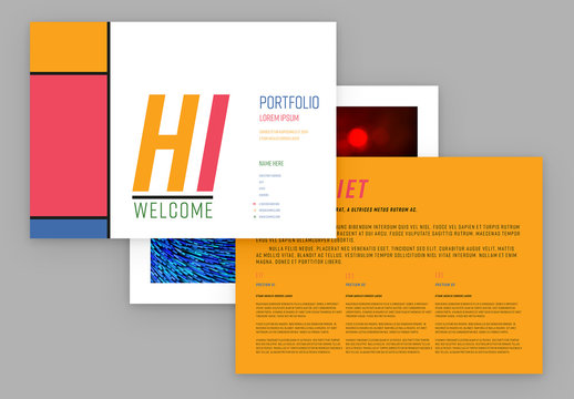 Color Blocked Portfolio Layout