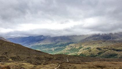 Fototapeta premium West Hiland Way Track, landscape between Kingshouse and Kinlochleven, long distance hike - Scotland, UK