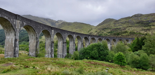 Fototapeta na wymiar Glenfinnan Viaduct at Glenfinnan - Scotland, UK