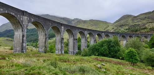 Fototapeta na wymiar Glenfinnan Viaduct at Glenfinnan - Scotland, UK