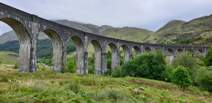Glenfinnan Viaduct at Glenfinnan - Scotland, UK
