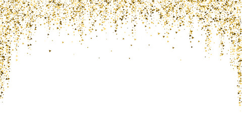 Gold triangles luxury sparkling confetti. Scattere