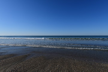 Coastal shoreline in the US on a sunny day