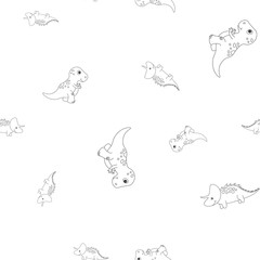 Tyrannosaur and triceratops seamless pattern © Fotostock32