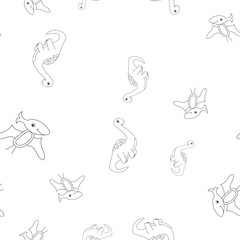 Brachiosaurus and pterodactyl seamless pattern