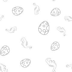 Dinosaur brachiosaurus and egg seamless pattern