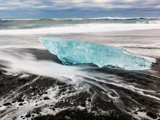 Ice on beach Iceland - obrazy, fototapety, plakaty