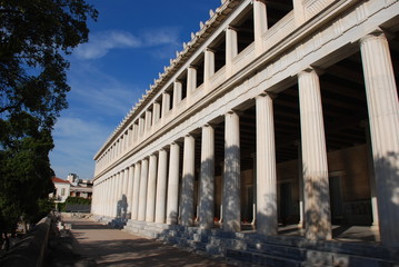 Obraz premium Athens, Greece / May 2019: The archaeological site of the Ancient Agora of Athens.