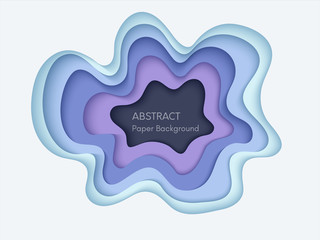 Abstract 3d background with papercut shapes. Paper design, vector creative trendy illustration.