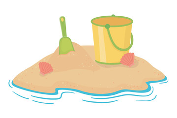 Sand bucket of summer and beach design