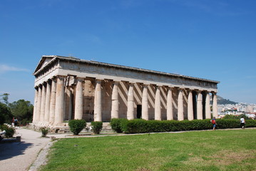 Fototapeta na wymiar Athens, Greece / May 2019: The archaeological site of the Ancient Agora of Athens.
