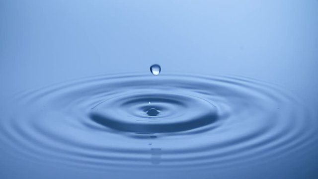  Slow motion Water drop splash into calm water - shot with ultra high speed camera