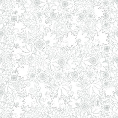 Seamless floral monochrome pattern stock vector illustration for web, for print